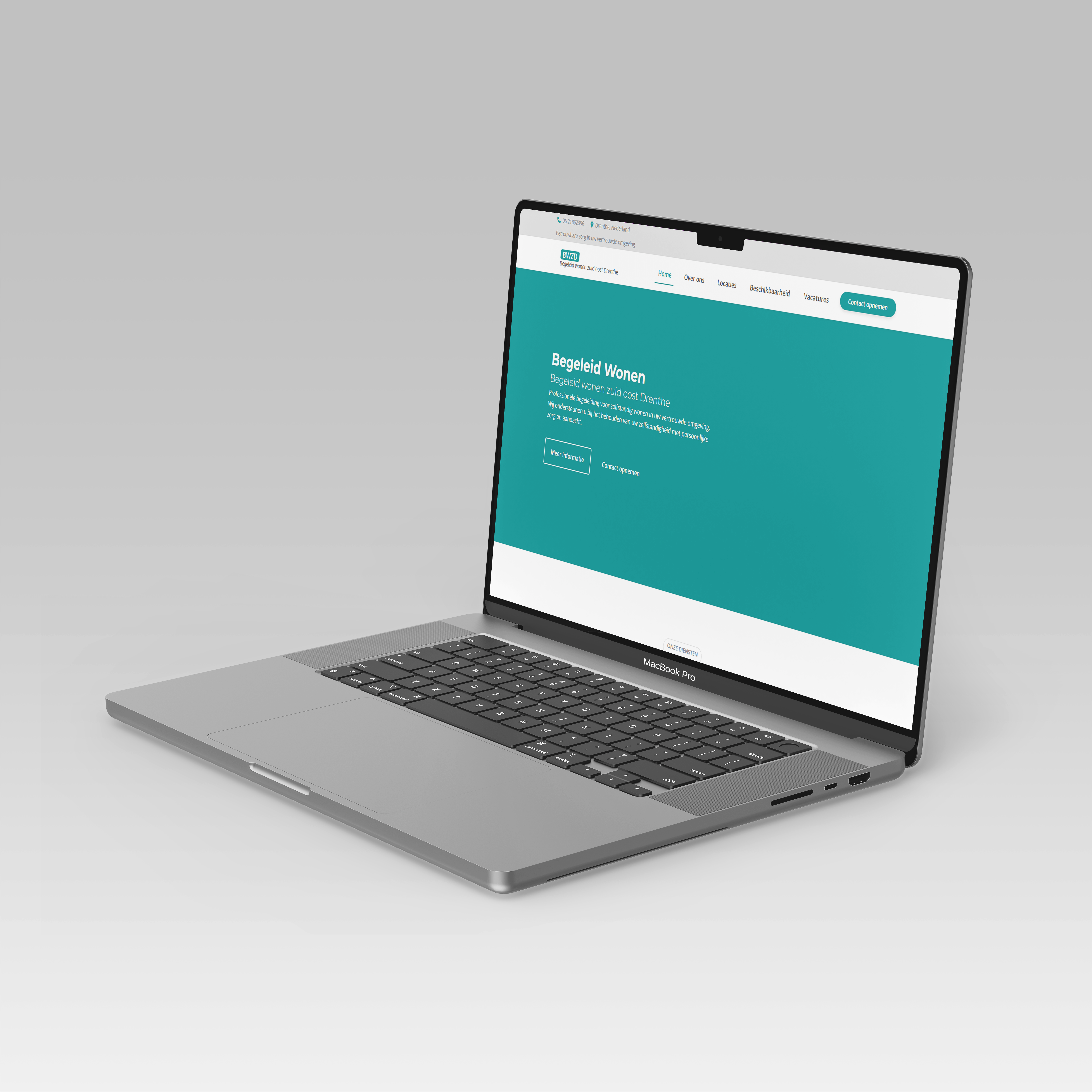 Screenshot van de BWZOD website